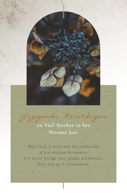 Wenskaart goede kerstdagen veel sterkte