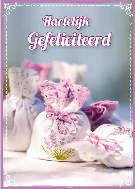 Prentbriefkaart gefeliciteerd