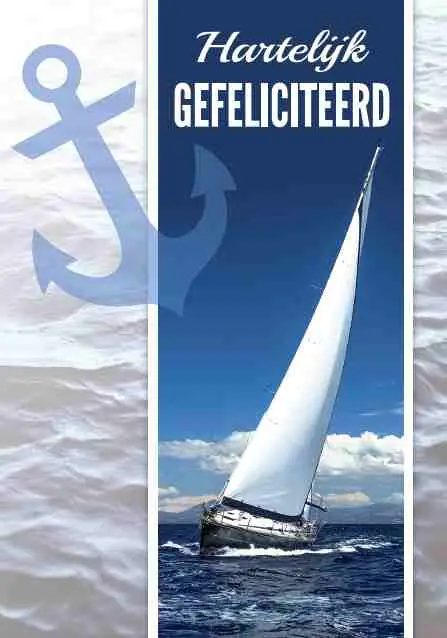 Prentbriefkaart gefeliciteerd
