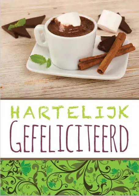 Prentbriefkaart gefeliciteerd