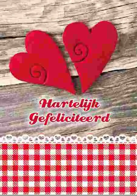Prentbriefkaart gefeliciteerd