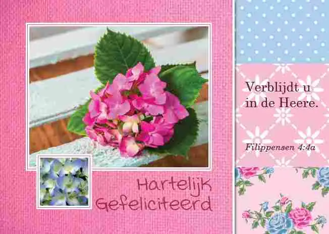 Prentbriefkaart gefeliciteerd