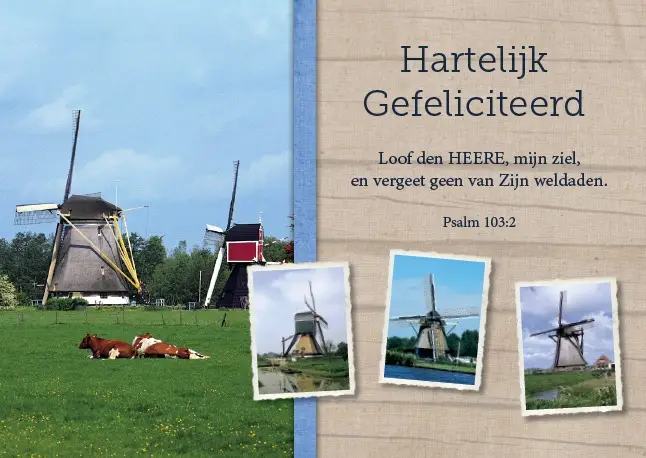 Prentbriefkaart gefeliciteerd