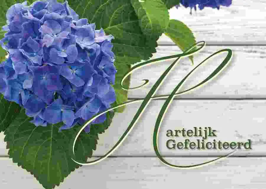 Prentbriefkaart gefeliciteerd