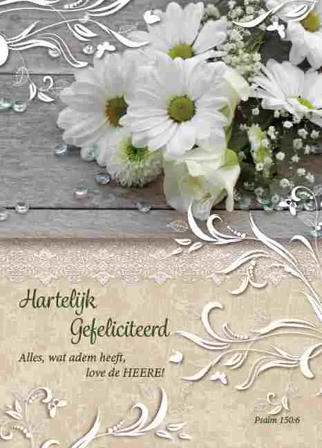 Prentbriefkaart gefeliciteerd