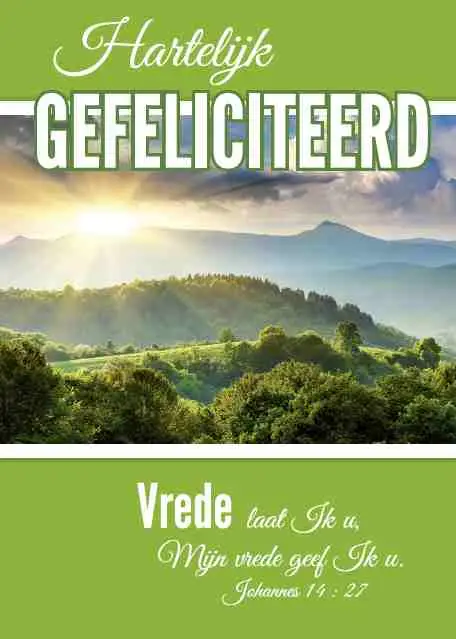 Prentbriefkaart gefeliciteerd