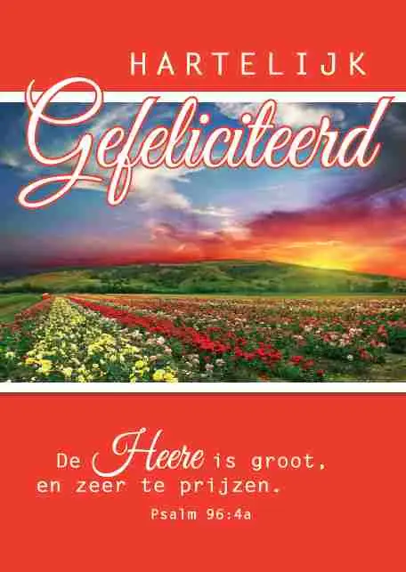 Prentbriefkaart gefeliciteerd