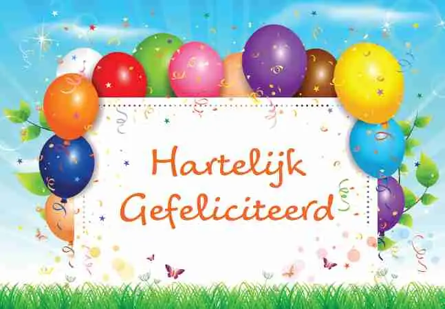 Prentbriefkaart gefeliciteerd