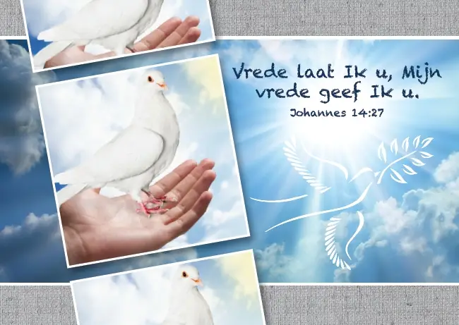 Prentbriefkaart Vrede laat ik U