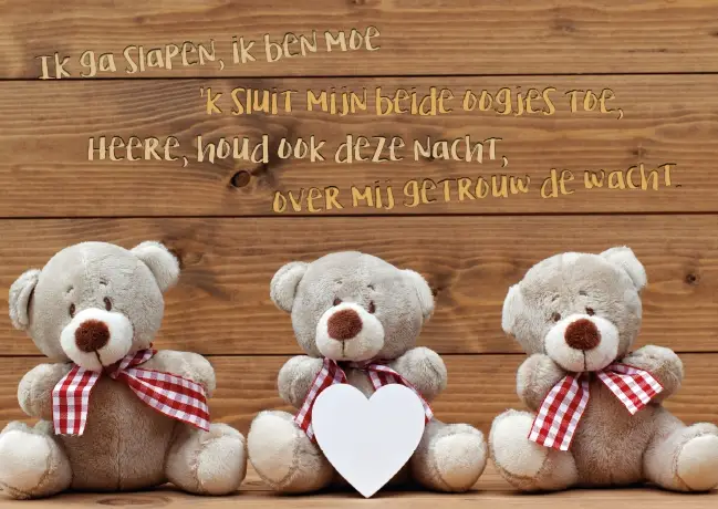 Prentbriefkaart ik ga slapen ik ben moe