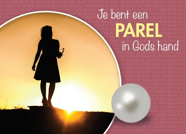 Prentbriefkaart parel meisje