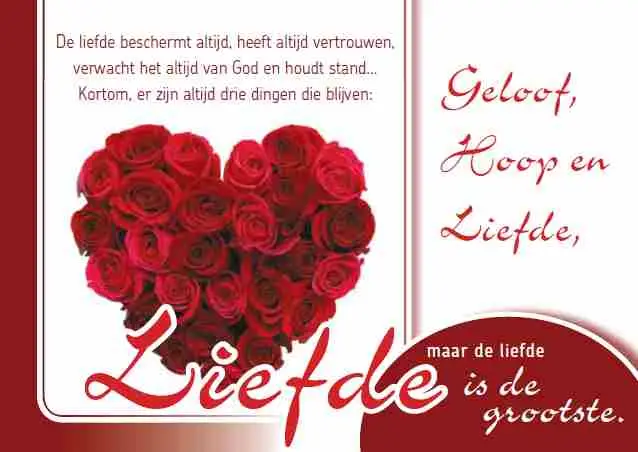 Prentbriefkaart geloof hoop en liefde