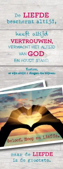 Boekenlegger geloof hoop liefde