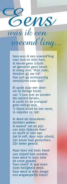 Boekenlegger Eens was ik een vreemdeling