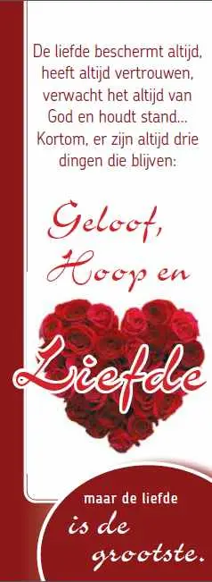 Boekenlegger geloof hoop en liefde
