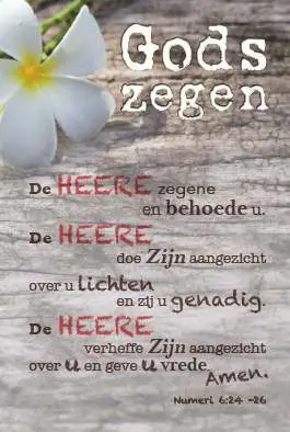 Minikaart zegen, de Heere zegene u