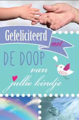 Minikaart gefeliciteerd doop jullie kind