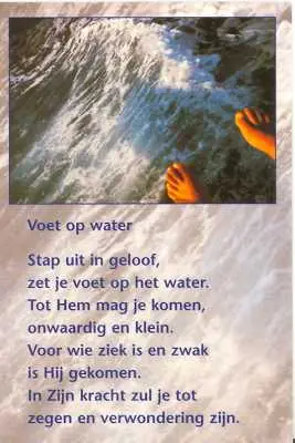 Minikaart voet op water m gedicht