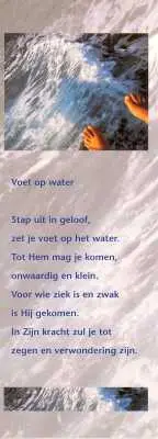 Boekenlegger voet op water m gedicht