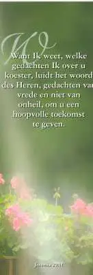 Boekenlegger jer 29:11 want ik weet