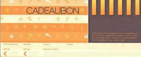 Cadeaubonnen met env 50 symbolen oranje