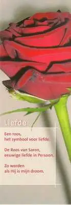 Boekenlegger liefde roos