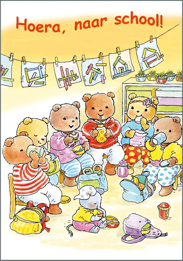 Ansichtkaart 10,5x15 bobbi hoera school